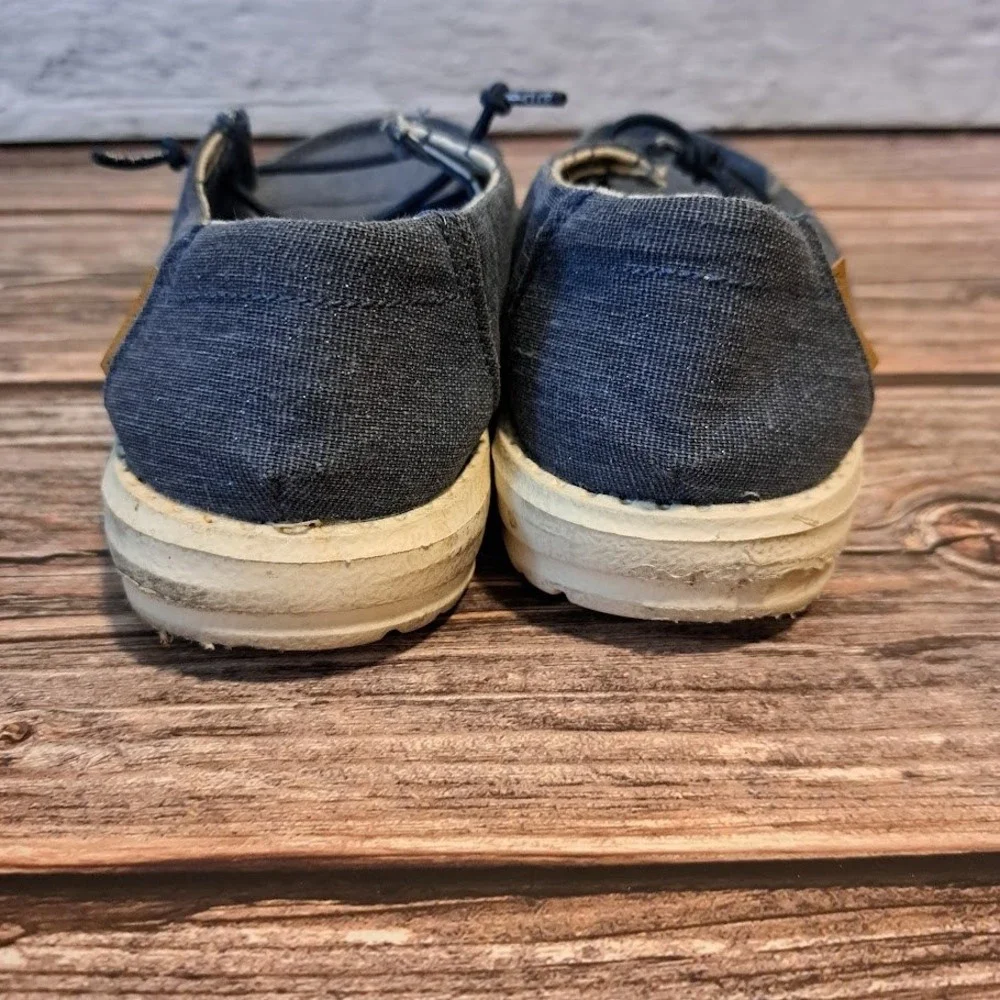 Hey Dude Wendy Youth Sparkling Denim Navy Blue Slip On Loafers Shoes Size Y1-L2